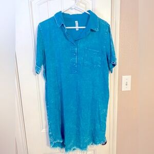 Teal Blue Short Sleeve dress